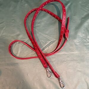 Bandolier Red Shoulder Strap with Silver Studs